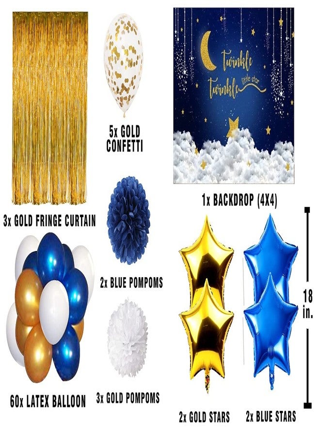 Theme My Party Birthday Party Decorations Complete Set for Boys Birthday Party - Backdrop & Decorations Kit (Moon - Pom Pom) - Image 2